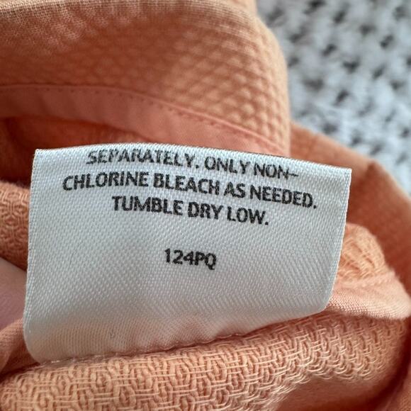 Eileen Fisher Jacket Womens S Orange Cotton Textured Lightweight Button Front - Picture 13 of 13